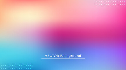 Smooth and blurry colorful gradient mesh background. Modern bright rainbow colors. Easy editable soft colored vector banner template. Premium quality