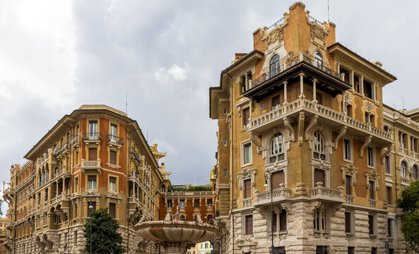 Coppede quarter in modern-liberty style in Rome, Italy