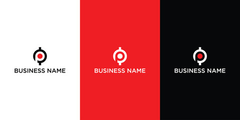 Letter P Pin Point Logo Design Element