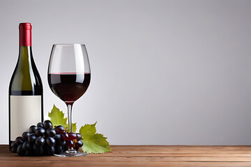 Red wine with copy-space background concept, blank space. Ruby Refinement: Elegant Red Wine Composition. Place to adding text blank copy space.