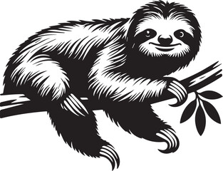  sloth vector  silhouette style