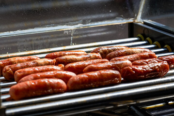 Grilled sausages sold at street food stalls