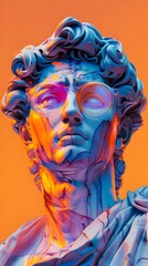 Augmented Realization of Historical Figure in Vibrant Digital Sculpture