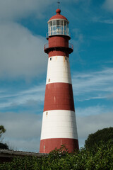 Fototapeta na wymiar old lighthouse on the Atlantic Ocean, Mar Del Plata, Argentina, 25.03.2024