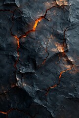 Fracturing Realities Ablaze:Chasm of Scorching Charcoal Fissures Amid Molten Fury