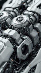 Highly Detailed Visualization of Thermal Management System for High-Performance Electric Vehicles in Cool Grays