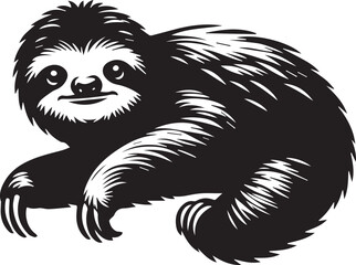 sloth vector  silhouette style 