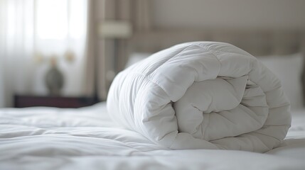Fototapeta na wymiar Embracing Winter Comfort The Art of Bedding Preparation