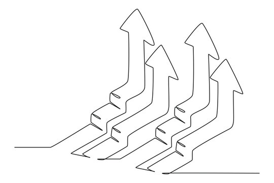 Continuous one line drawing charts, diagrams, schemes, graphs concept for business presentation. Doodle vector illustration.	
