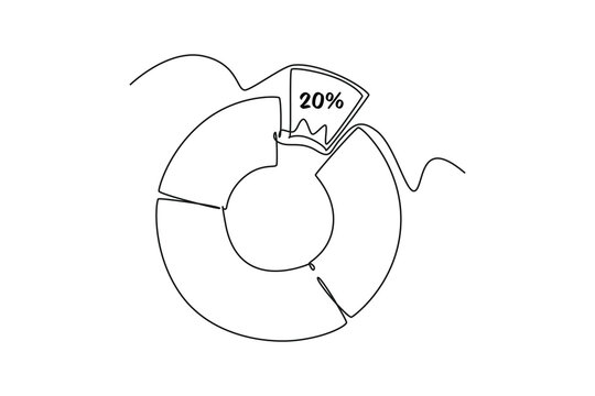 Continuous one line drawing charts, diagrams, schemes, graphs concept for business presentation. Doodle vector illustration.	