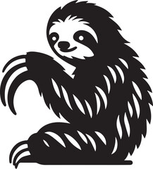  sloth vector  silhouette style 