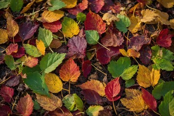 Rainbow of colorful autumn leaves