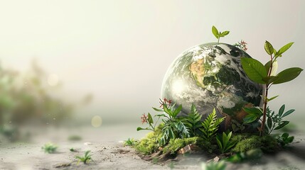 World environment and Earth Day concept with globe, nature, and eco-friendly environment, world globe planet earth background banner sustainable environment, earth day, save the world,  go green,