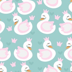 seamless background with swans 