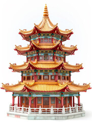 Beautiful pagoda tower design full of traditional Chinese or Japanese architectural elements.