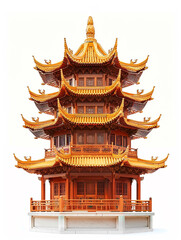 Beautiful pagoda tower design full of traditional Chinese or Japanese architectural elements.