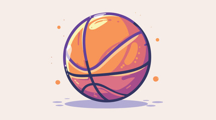 Flat design basketball ball icon vector illustratio