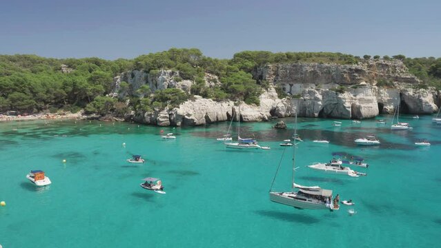 The famous travel destination Cala Macarella in Menorca Spain