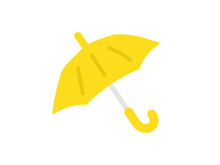 開いた、黄色の傘のアイコンのイラスト