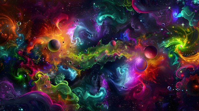 Vibrant Cosmic Abstract Wallpaper Background