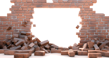 Hole in the brick wall, texture background