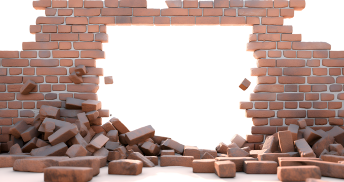 Hole in the brick wall, texture background