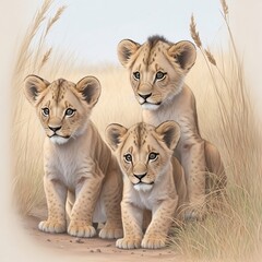 two lion cubs