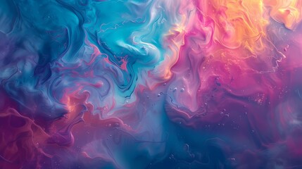 Liquid colors splashing and intertwining, creating a captivating dance of gradients in a visually striking and vibrant composition.