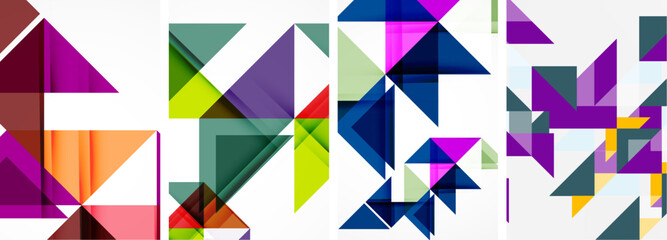 Triangle poster set for wallpaper, business card, cover, poster, banner, brochure, header, website