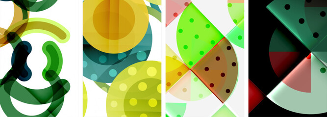Charming geometric abstract posters. Mesmerizing set of circles, each design a harmonious blend of form and color. Elevate your design with modern, visually striking art