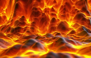 The image is a close up of a fiery ocean with waves and smoke