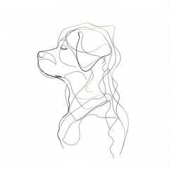 Fototapeta premium A dog is shown in a black and white drawing