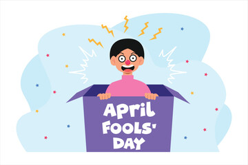 April Fools Flat Illustration Design