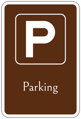 Campground parking sign