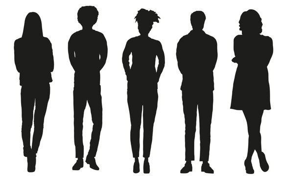 People Silhouettes vetor set 119