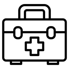 First Aid Kit and Med Kit Icon Vector Design on White Background.