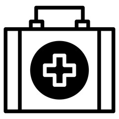 First Aid Kit and Med Kit Icon Vector Design on White Background.