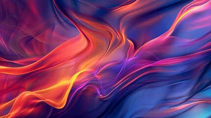 Abstract fluttering silk background in orange and violet gradients - obrazy, fototapety, plakaty