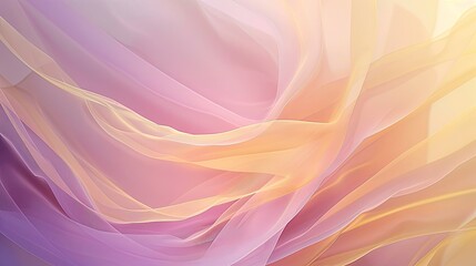 abstract background with fabric waves and swirls in light orange green and purple gradient