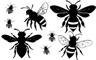 set of insects silhouettes