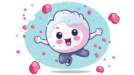 Happy pearl mascot jumping for congratulation 