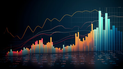 Data analysis chart of financial capital and technology
 - obrazy, fototapety, plakaty