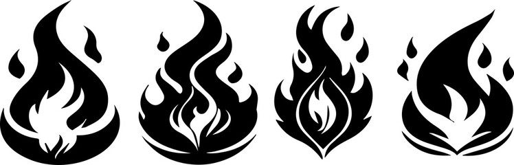 Black and white sketch of fire