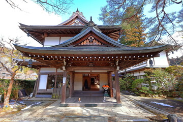 Fototapeta premium Temple in Kongobu-ji area, a historical Buddhist temple complex at Koyasan, Koya, Ito District, Wakayama, Japan