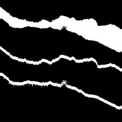 Realistic illustration of wide seamless torn paper with space for text isolated on transparent background, vector