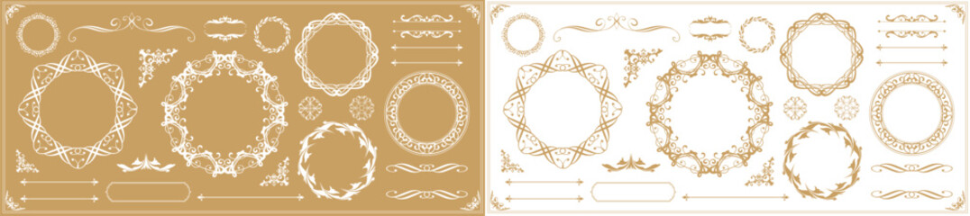 アンティークなフレーム素材セット