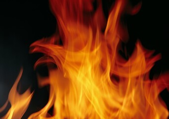 Fototapeta premium A fire is burning in the background of a black and white photo