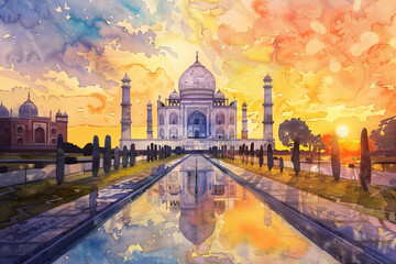 The Taj Mahal is a beautiful building with a lot of detail - obrazy, fototapety, plakaty