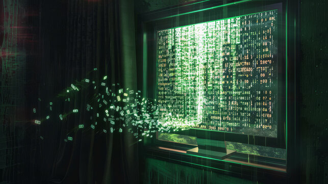 The Phenomenon of Buffer Overflow: 3D Code Overflow from Computer Screen
