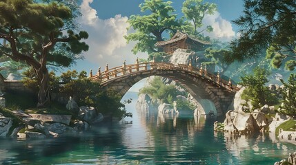 Elegant Peace Bridge Spanning the Majestic Kura River